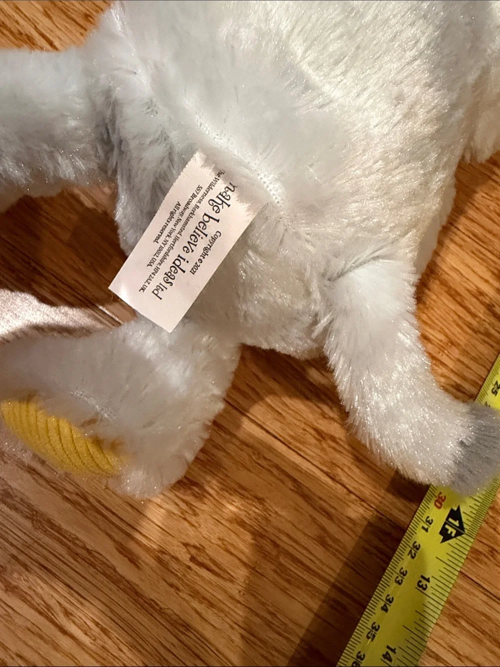 Plush Light Gray Elephant Stuffed Animal with Pink & Yellow Accents